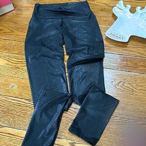 Cherish snakeskins print leggings.  Faux leather style, high waist, Size Large.